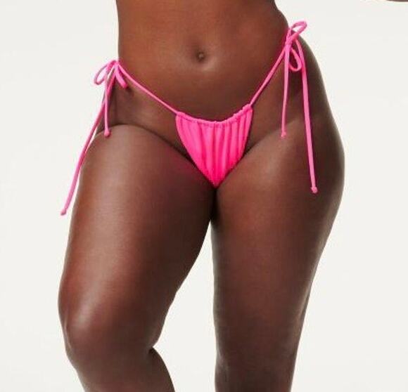 Good American Other - Good American Hot Pink Tiny Ties Side Tie Cheeky Swim Bikini Bottom Size 1